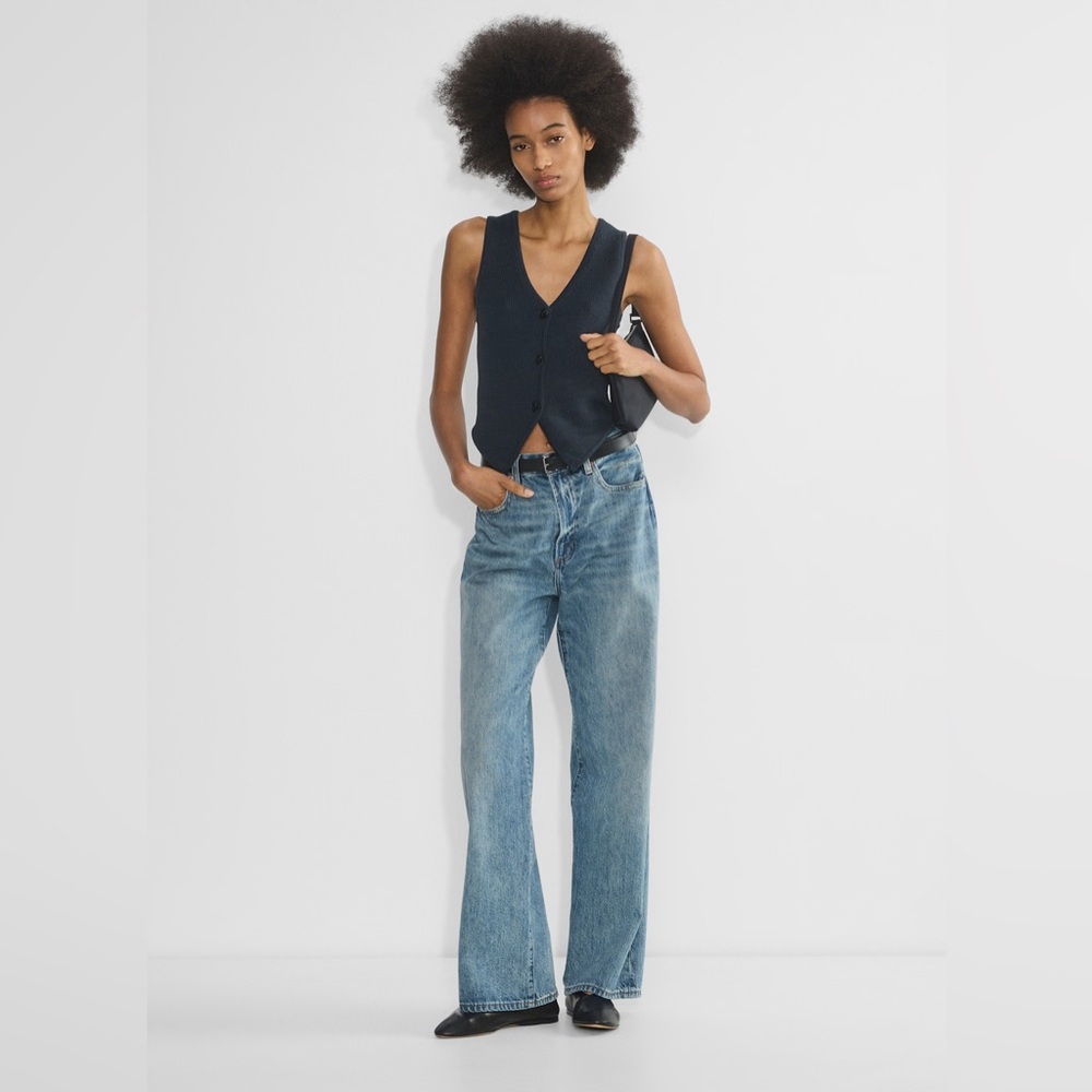 Aritzia Black Button-Up Knit Vest